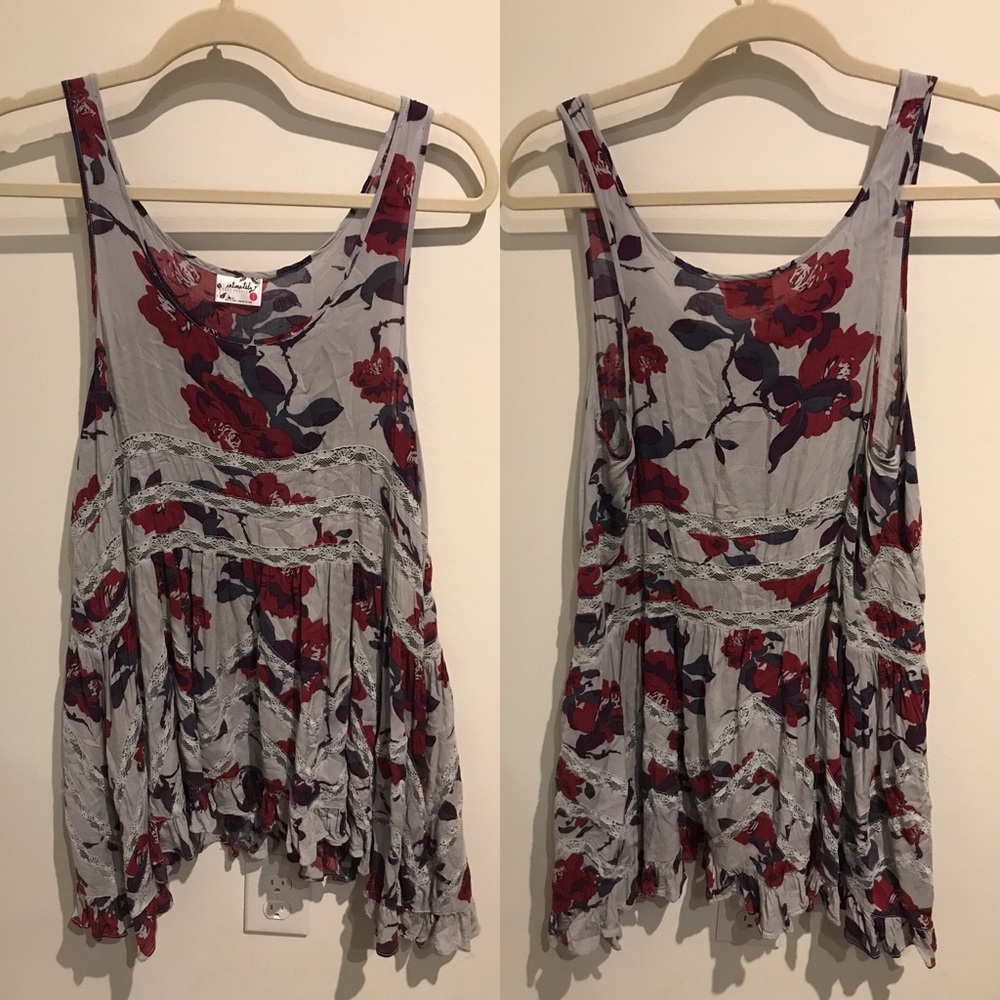 Free People Intimates Voile and Lace Trapeze Slip